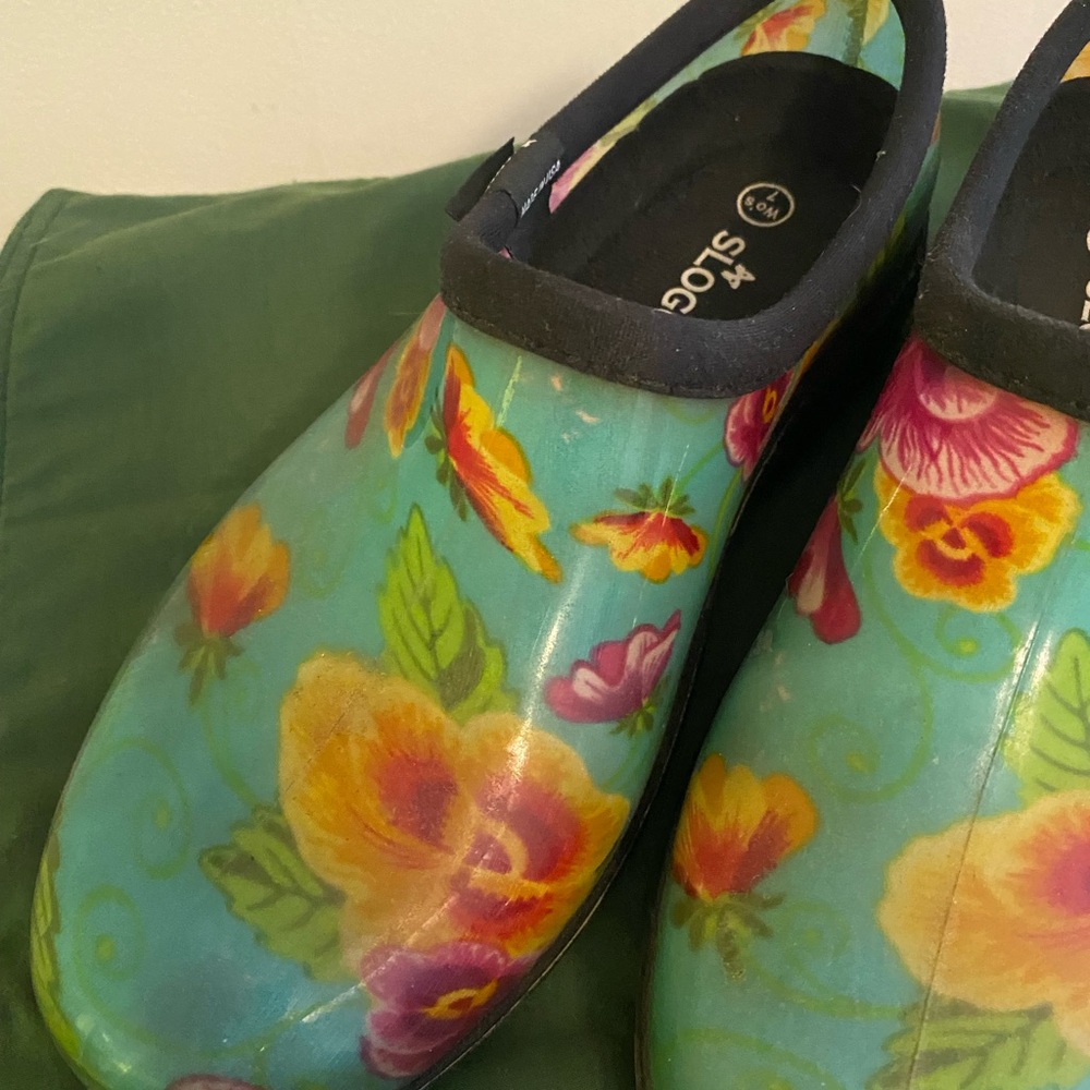 Sloggers- Women’s water-resistant Clogs-Floral -Sz 7-Made in USA - Picture 3 of 7